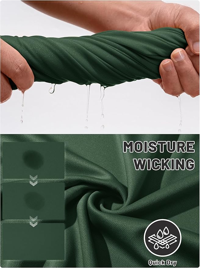 TACVASEN Mens Polo Shirts Short Sleeve Dry Fit Performance Breathable Golf Shirt with Collar Tennis Casual Business Work