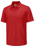 TACVASEN Mens Polo Shirts Short Sleeve Pique 3 Buttons Golf Polo Cooling Performance Moisture Wicking Shirt