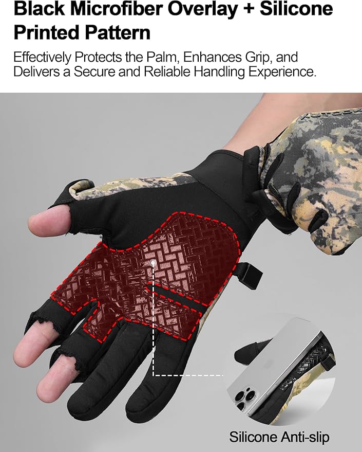 KUTOOK Winter Fishing Gloves for Men& Women Waterproof Glove Cold Weather Hunting Photography Shooting Hiking