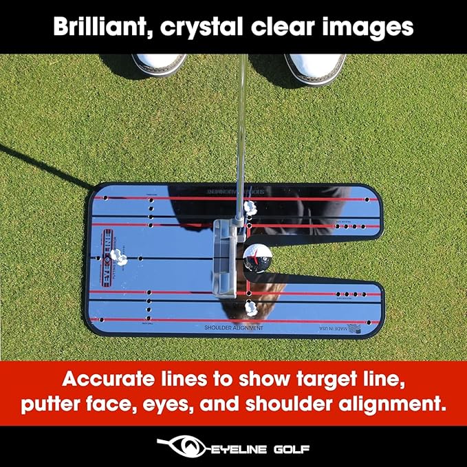 Genuine EyeLine Golf Alignment Putting Mirror - Top Training Aid on The PGA Tour - See Rapid Improvement - Helps Beginner, Junior, and Scratch Golfers