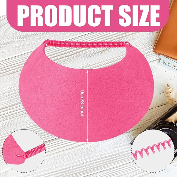 Vabean 3 Pcs Sun Visors for Women Solid String Sun Hat Fabric Foam Adjustable Soft Womens Golf Tennis Visor