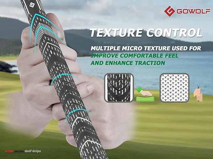 Gowolf Golf Grip Cord Rubber Multi-compound Golf Driver Irons Club Choose 13 Grips with 15pcs Tapes Or Full Kit choose one