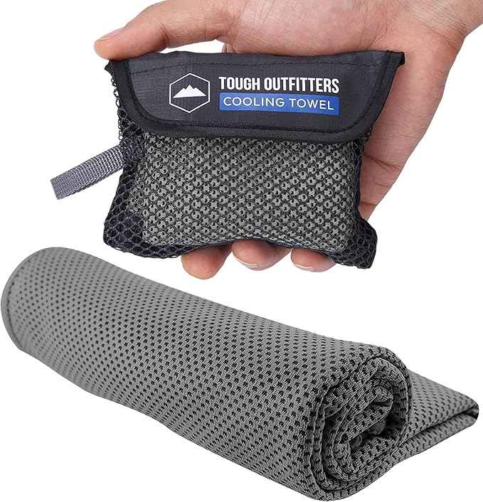 Tough Outdoors Cooling Towels for Neck Face - Neck Cooling Towel for Hot Weather Yoga Sports Golf Sweat - Instant Cold Towel