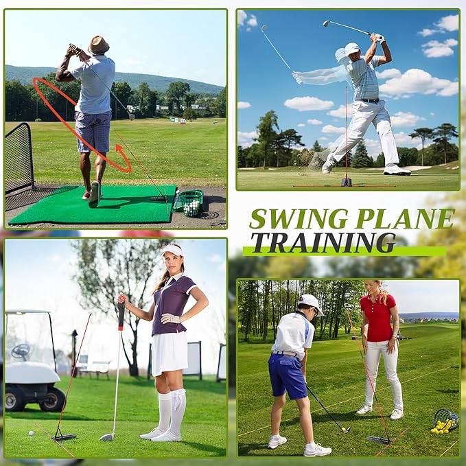Golf Alignment Sticks and Golf Swing Trainer with Angle Plate/holder Sets for Aiming, Putting, Golfs Grip Trainer Aid Enhance Grip Strength, Precision, and Swing Technique, Posture Corrector
