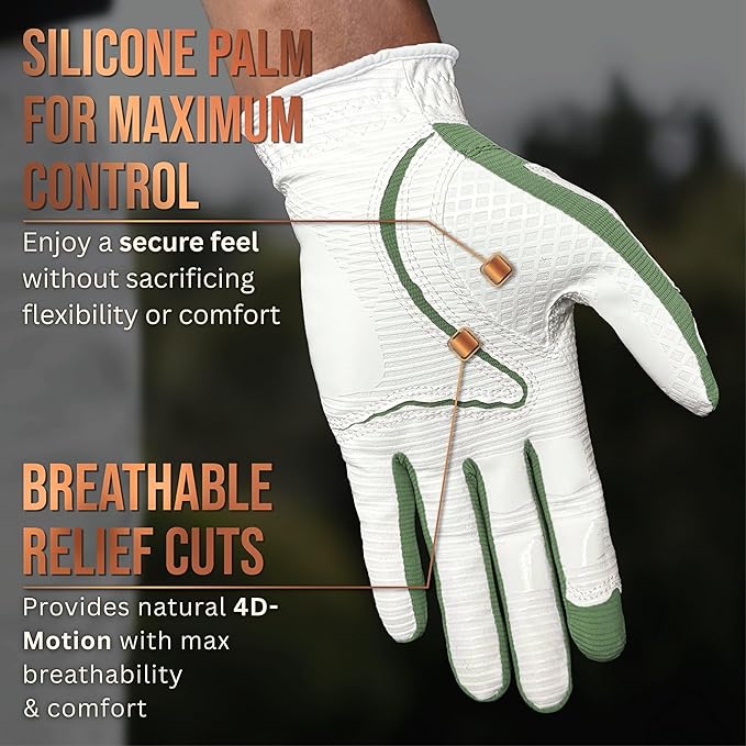 Copper Tech Golf Gloves Men Right Handed Golfer or Left Handed Golfer (2nd Gen) | Copper Compression Joint Support Golf Glove