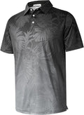 zeetoo Men's Polo Shirts Hawaiian Golf Polos Shirts Short Sleeve Performance Moisture Wicking Mens Golf Shirts
