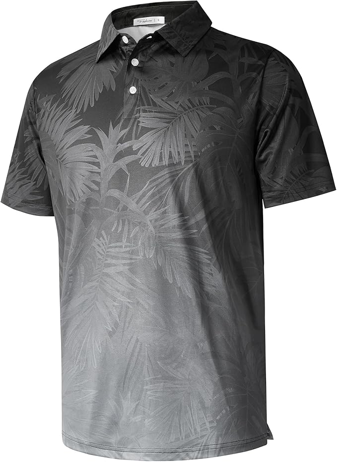 zeetoo Men's Polo Shirts Hawaiian Golf Polos Shirts Short Sleeve Performance Moisture Wicking Mens Golf Shirts