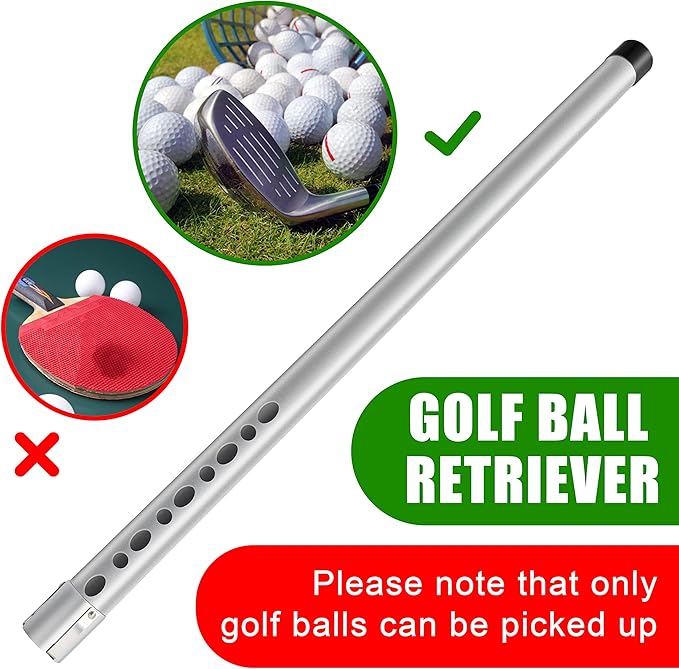 Golf Ball Retriever Professional Picker Durable Aluminum Golf Ball Shag Tube Release Retrievers Collector Practice Pick-up Sucker Tool, 39 Inch