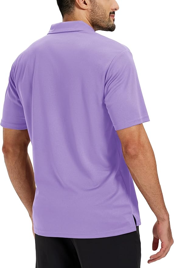 TACVASEN Mens Polo Shirts Short Sleeve Dry Fit Performance Breathable Golf Shirt with Collar Tennis Casual Business Work
