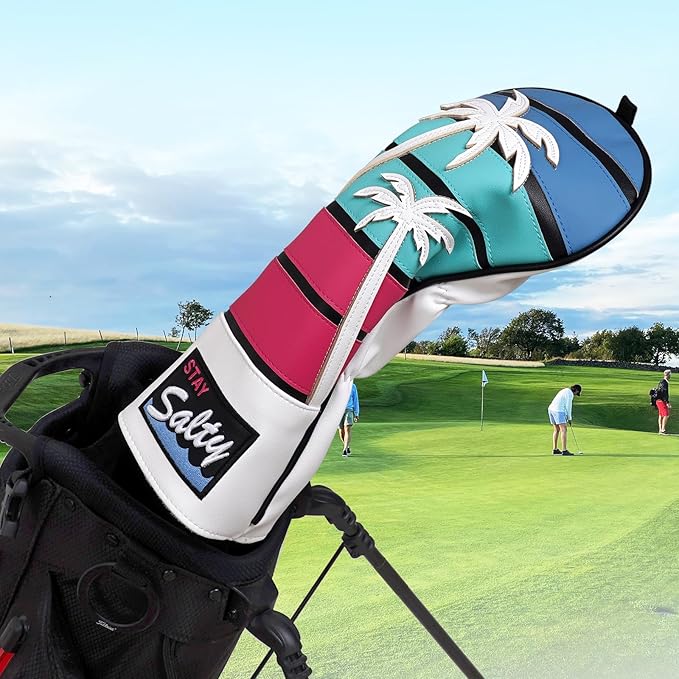 mytag Tropical Golf Headcovers, Coconut Tree Golf Head Covers for Woods and Driver, Putter Covers 3D Embroidery