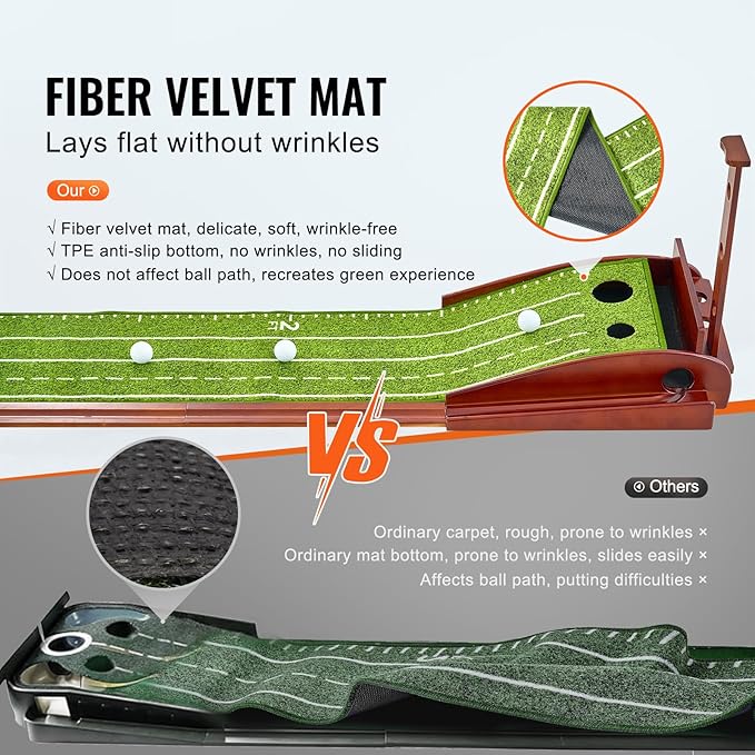 VEVOR Golf Putting Mat, Putting Green Indoor, Putting Matt for Indoors, Sports Spin n Putt Golf Game, Perfect Practice Putting Mat, Golf Putting Mats Practice Auto-Ball Return