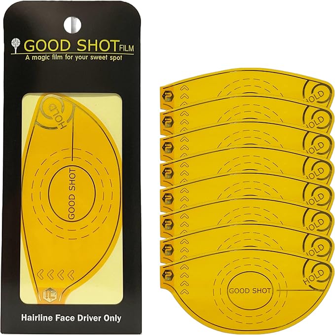 Good Shot Film | Golf Impact Tape | Reusable Driver Face Sticker | Sweet Spot Accuracy Diagnosis | Self-Teaching Consistency Analysis | 8 Pcs per Pack