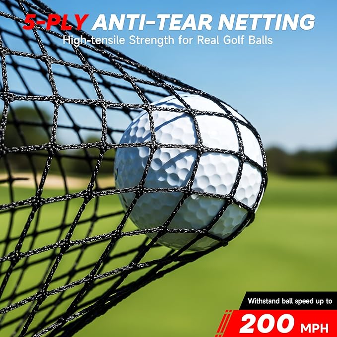 Golf Net, 10x7ft Golf Hitting Nets with a Turf Mats, Golf Practice Net for Backyard,Garage, Terrace Equipped with Noise Free Target, Great Gift for Fathers, Husbands and Professional Golfers