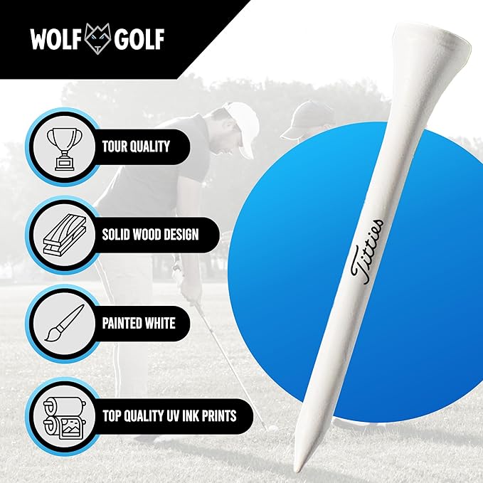 OnlyPars Golf Tees - Golf Hub Tees - Set of 36 Golf Tees - 3 Designs - Golf Tee Gift Set