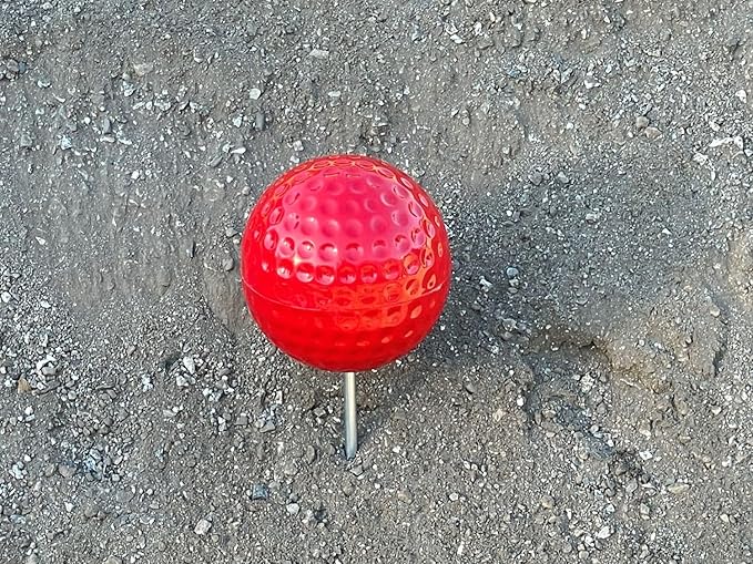 Sandbaggy Plastic Tee Markers for Golf Course (UV Resistant) - Steel Spike - Safety Caps Included