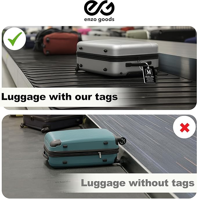 Personalized Luggage Tag | 10 Pack | Custom Luggage Tags for Suitcases | Kids Backpack Tag | 10 Color Options & Choose Font, Font Color