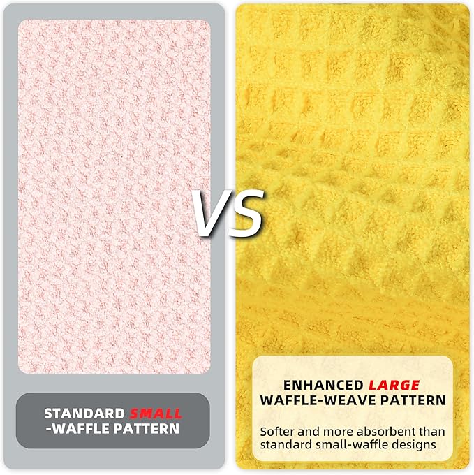 Mile High Life Premium Waffle-Weave Golf Towel | 16" X 24" | Extra Absorbent & Quick-Dry | Ultra-Soft Microfiber | Carabiner Clip | Multi-Color Options | Golf Accessory for Men & Women,Blazing Yellow