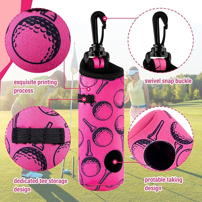 Liliful 12 Pcs Golf Accessories Kit, Include Golf Ball Bag with Hook Towel Tees Magnetic Ball Marker Divot Tool Cleaner Brush for Women Man Gifts
