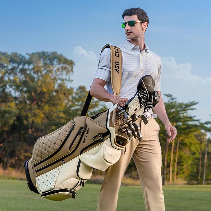 ASK ECHO Soundless Cart Golf Bag with 15 Way Full Length Dividers Golf SLC-130LE Cart Bag