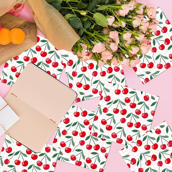 Cherry Party Napkins Decorations, 50PCS Cherry Themed Birthday Napkins Supplies, Disposable Coquete Decor for Wedding Baby Shower Party Table Size 6.5 Inch