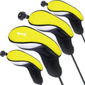 FINGER TEN Golf Club Head Covers Woods Driver Fairway Hybrid 3/4/5 Set, Headcovers Men 1 3 5 7 X Interchangeable Number Tag, Fit All Wood Clubs
