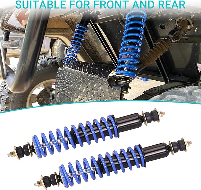 10L0L Golf Cart Front Rear Shock Absorber Set with Shock Absorber Extension Rod - Coil Over Heavy Duty Shock Absorber Bolt for EZGO Medalist/EZ GO TXT 1994+ G& E Replaces OEM# 70630-G01