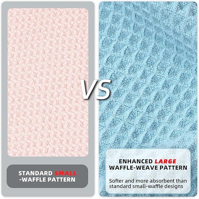 Mile High Life Premium Waffle-Weave Golf Towel | 16" X 24" | Extra Absorbent & Quick-Dry | Ultra-Soft Microfiber | Carabiner Clip | Multi-Color Options | Golf Accessory for Men & Women, Quietude