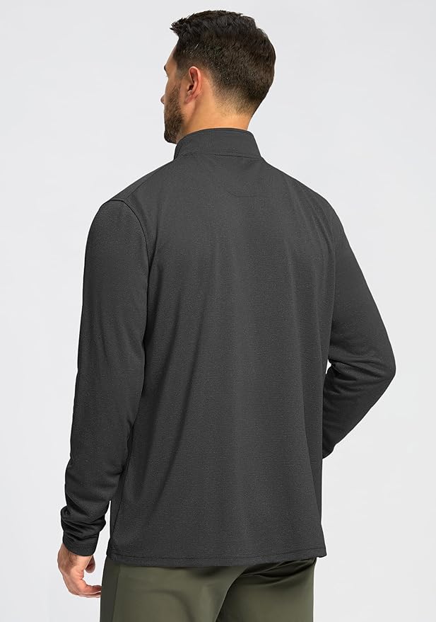 Obla Golf Quarter Zip Pullover for Men Mock Neck Sweatshirt Lightweight Sun Protection Men's Long Sleeve Golf Shirt