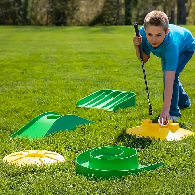 Putting Game - Mini Golf Obstacle, Putter for Home, Office, Outdoor Play - Suitable for Children, Teenagers, Adults