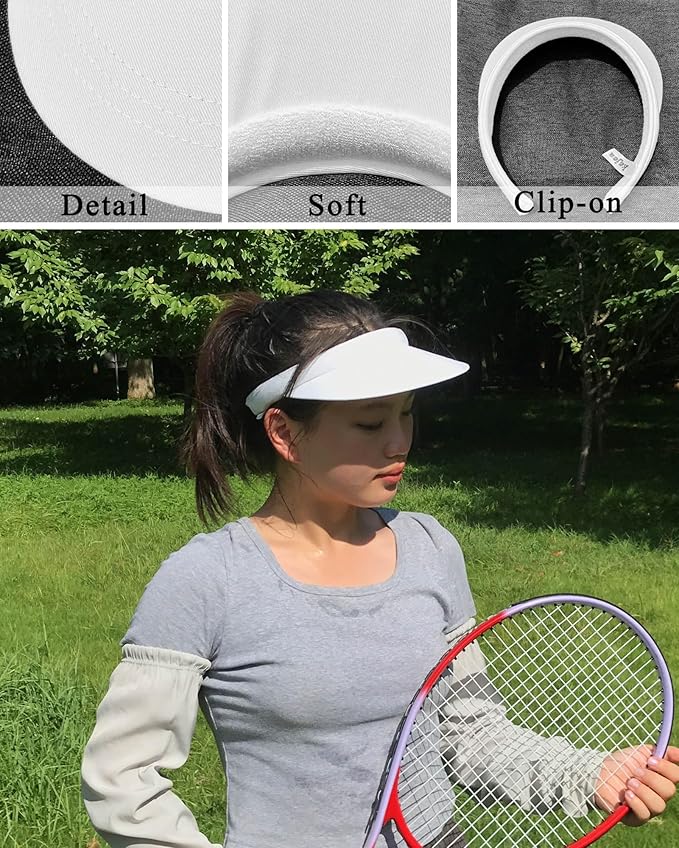 3 Pack Sports Sun Visor Hat Women Men Adjustable Clip On Visors Outdoor Golf Beach Cap