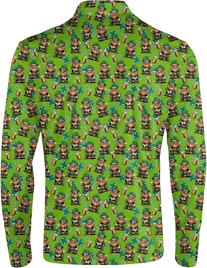 Men's Long Sleeve Golf Shirt Quick Dry 3 Button Work Fishing Outdoor Casual Collar Shirt