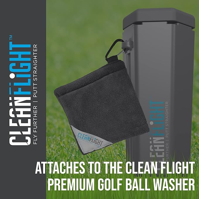 Premium Golf Ball Washer - Portable Cleaner for Golf Bag or Cart - Best Golf Accessories Gifts for Men & Women