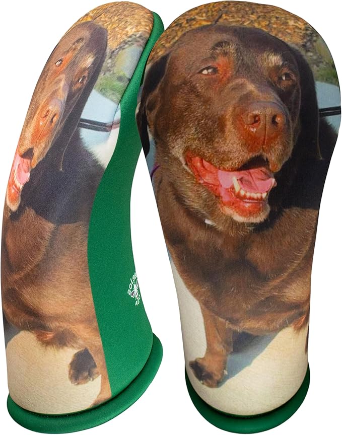 Custom Golf Driver Head Cover for Dogs – Personalized Pet Photo, Name & Text | Dog Lover Golf Gift | USA-Made Driver Headcover with Thick Foam Protection by BeeJos