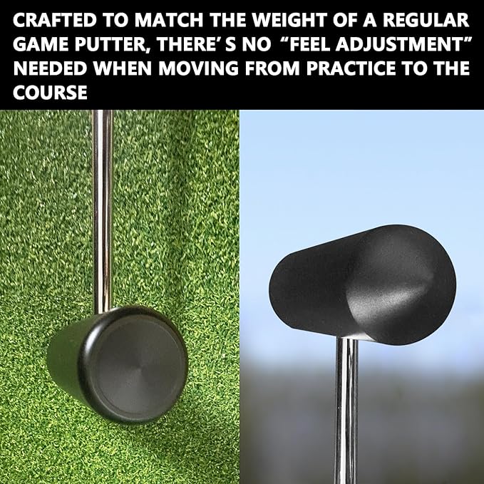 Golf Putting Training Aid - 35" Sweet Spot Practice Putter with Micro Head - Stainless Steel Alignment Tool to Improve Center Contact, Tempo & Muscle Memory (Right/Left Handed)