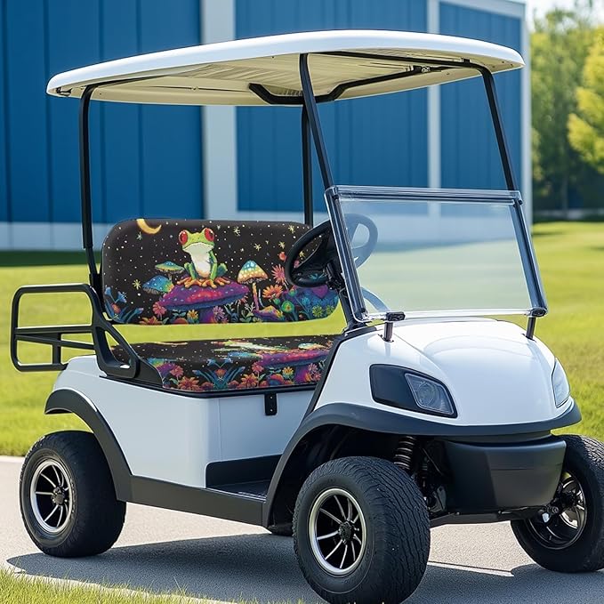 Fashion Print Golf Cart Seat Covers 2 Passenger Golf Cart Backrest Cover Golf Cart Seat Towel Gift for Friends