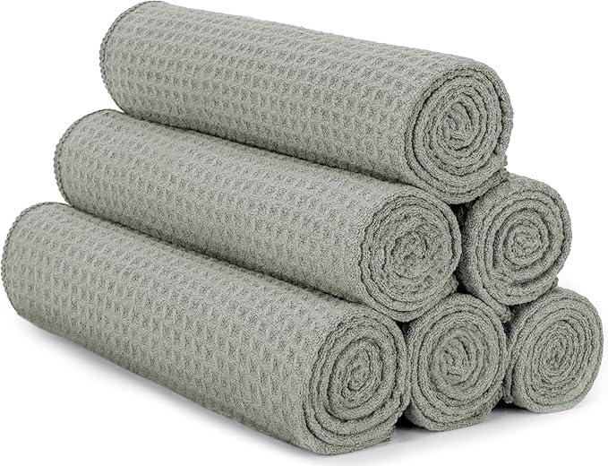 S&T INC. Microfiber Gym Towels, Yoga Towel for Home and Gym Bag, 16 Inch x 27 Inch, 6 Pack