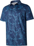 zeetoo Men's Polo Shirts Hawaiian Golf Polos Shirts Short Sleeve Performance Moisture Wicking Mens Golf Shirts