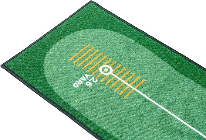 GLANC Golf Putting Practice Mat Set with Alignment Mirror & Cup, 20 in X 10 ft Training Aid Mat, Anti-Slip Backing Golf Putting Green for Indoor and Outdoor Use