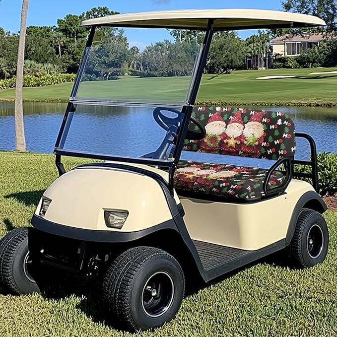 Golf Cart Seat Covers, Universal Fit & Nonskid Bottom Fits for Club Car 2 Person Seats Golf Carts