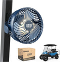 10L0L Golf Cart Fan with Magnetic Mount & 56Hrs Runtime - 8000mAh Battery, 3-Speed Cooling, Built-in LED Light, Power Bank Function - Stable ABS Design for All Golf Carts