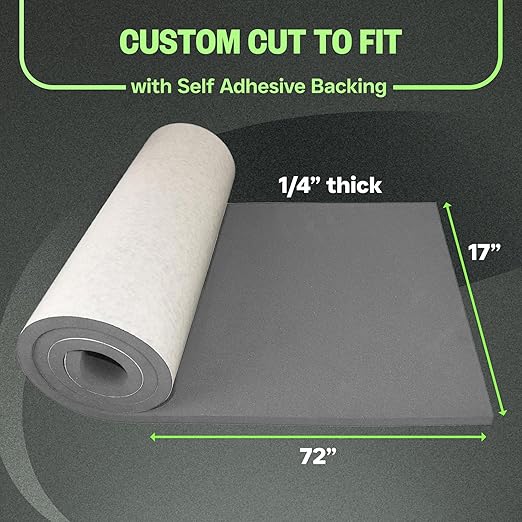XCEL Marine Foam Roll with Self Adhesive – Gray, 72" x 17" x 1/4" Closed Cell Foam Rubber Water Resistant Padding Sheet – Home, Marine, Garage, Automobile, Crafts & Cosplay (Gray, 72" x 17" x 1/4")