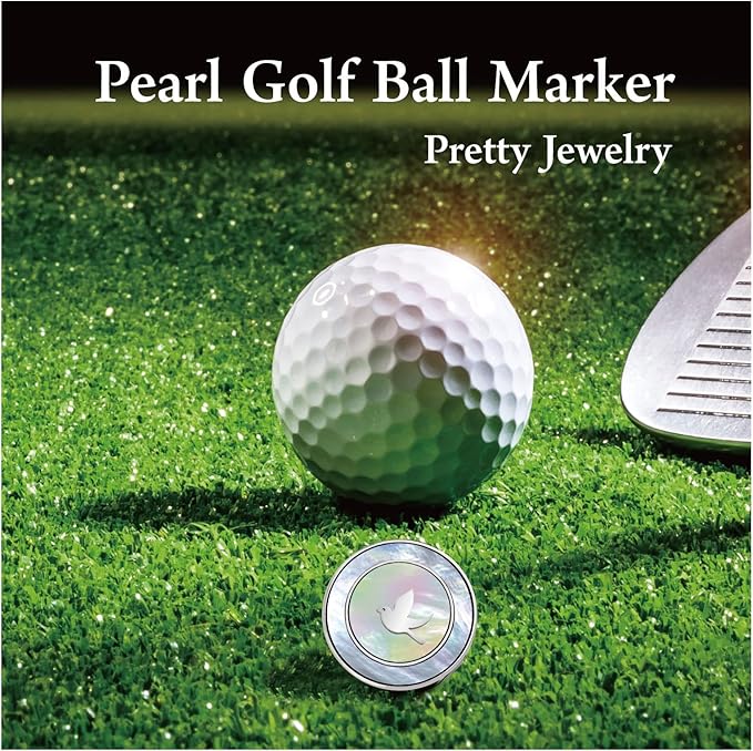 Golf Ball Marker Hat Clip with Pearl Ball Marker, Golf Gifts, Golf Accessories, Golf Ball Markers for Women