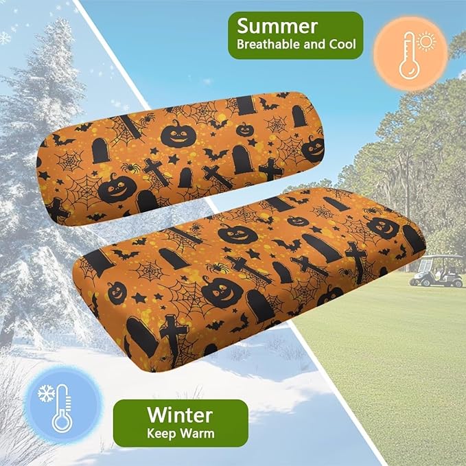 Golf Cart Seat Covers, Universal Fit & Nonskid Bottom Fits for Club Car 2 Person Seats Golf Carts
