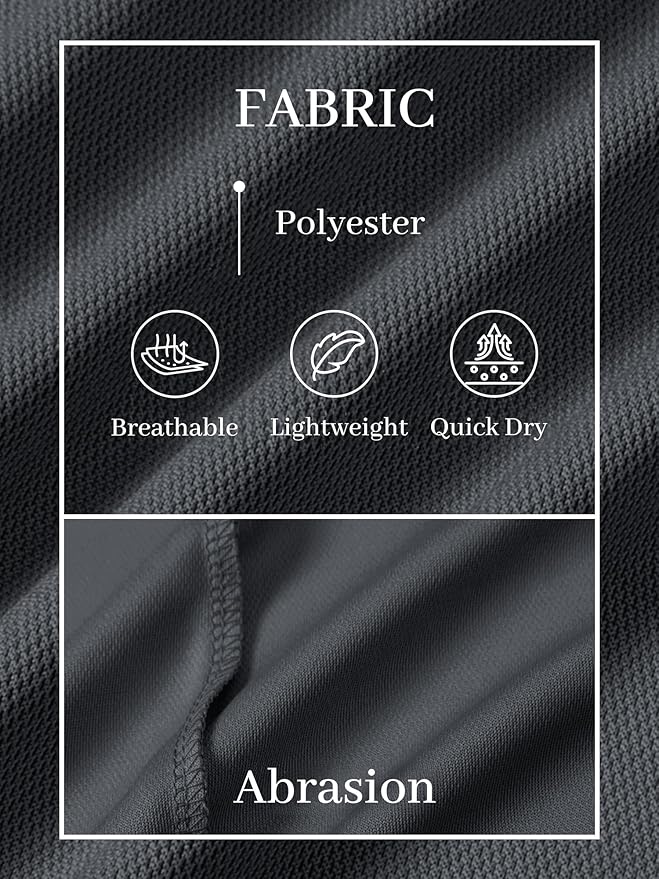 TACVASEN Mens Polo Shirts Short Sleeve Dry Fit Performance Breathable Golf Shirt with Collar Tennis Casual Business Work