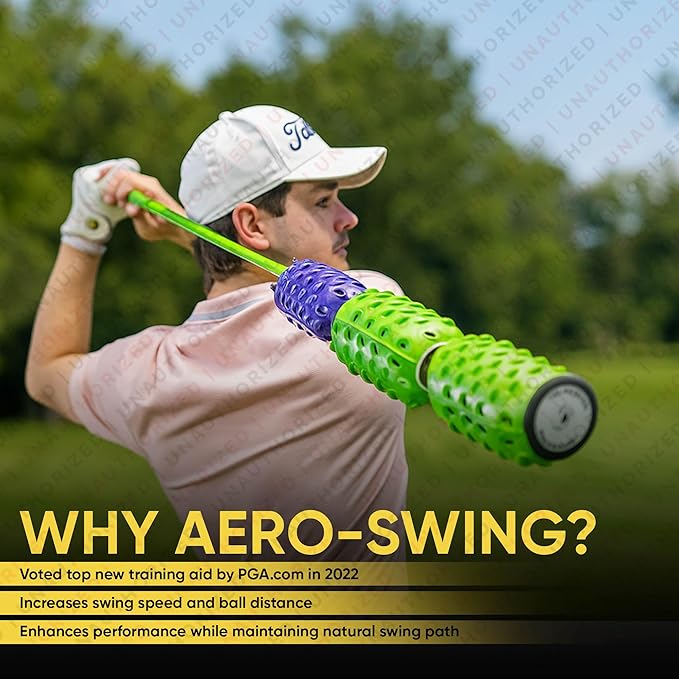Aero Stiff Shaft, Golf Training Aid and Warm Up Tool, Speed Stick for Golf, Golf Swing Trainer, Improves Swing Speed, Wind Resistance, Adjustable Pineapples, Gain Up to 30 Yards On Your Drive