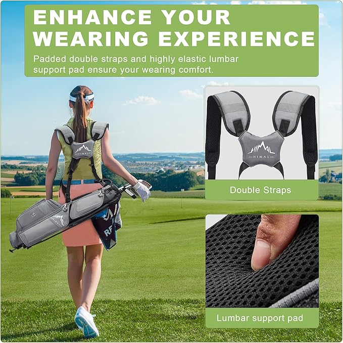 Golf Lightweight Stand Carry Bag– Easy to Carry and Durable Pitch n Putt Golf Bag for The Driving Range, Par 3 and Executive Courses，Fits Up to 5-6 Clubs