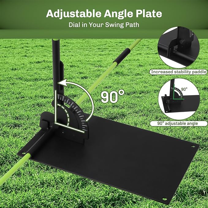 Feroca Upgraded Golf Alignment Stick Holder with Anti-Tip Base, Golf Swing Plane Trainer Enhanced Stability with Front Iron Weighs, Golf Training Aid Fix Slices & Putting
