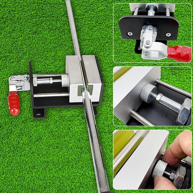 Golf Club Vise Duty Clamp for Precision Shaft/Grip Work + 4-Pack Mini Score Counters - Complete Set for Grip Replacement, Club Customization & Portable Stroke Tracking on The Green
