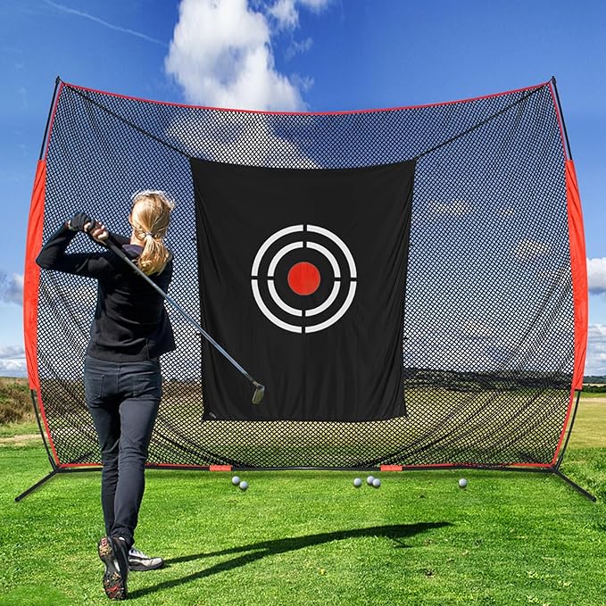 Golf Target Hitting Cloth - 6 X 5 FT White Fast Setup Sturdy Practice Trainers Basement Yard for Golfers Adults Players Teens Gifts