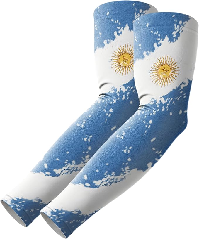 Flag Arm Sleeves, Cooling Sun Protection Compression for Men/Women